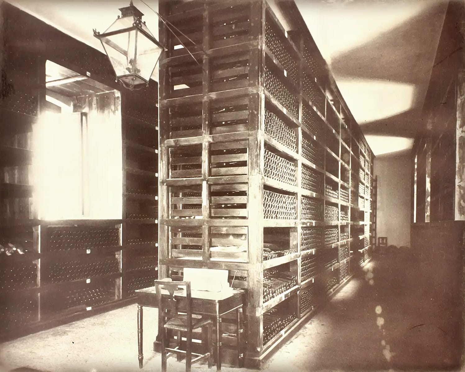 Bottle Room. Lotze, Historical photograph, 1883. Tenuta Santa Maria di Gaetano Bertani - 1735 - Valpolicella - Verona, Italy