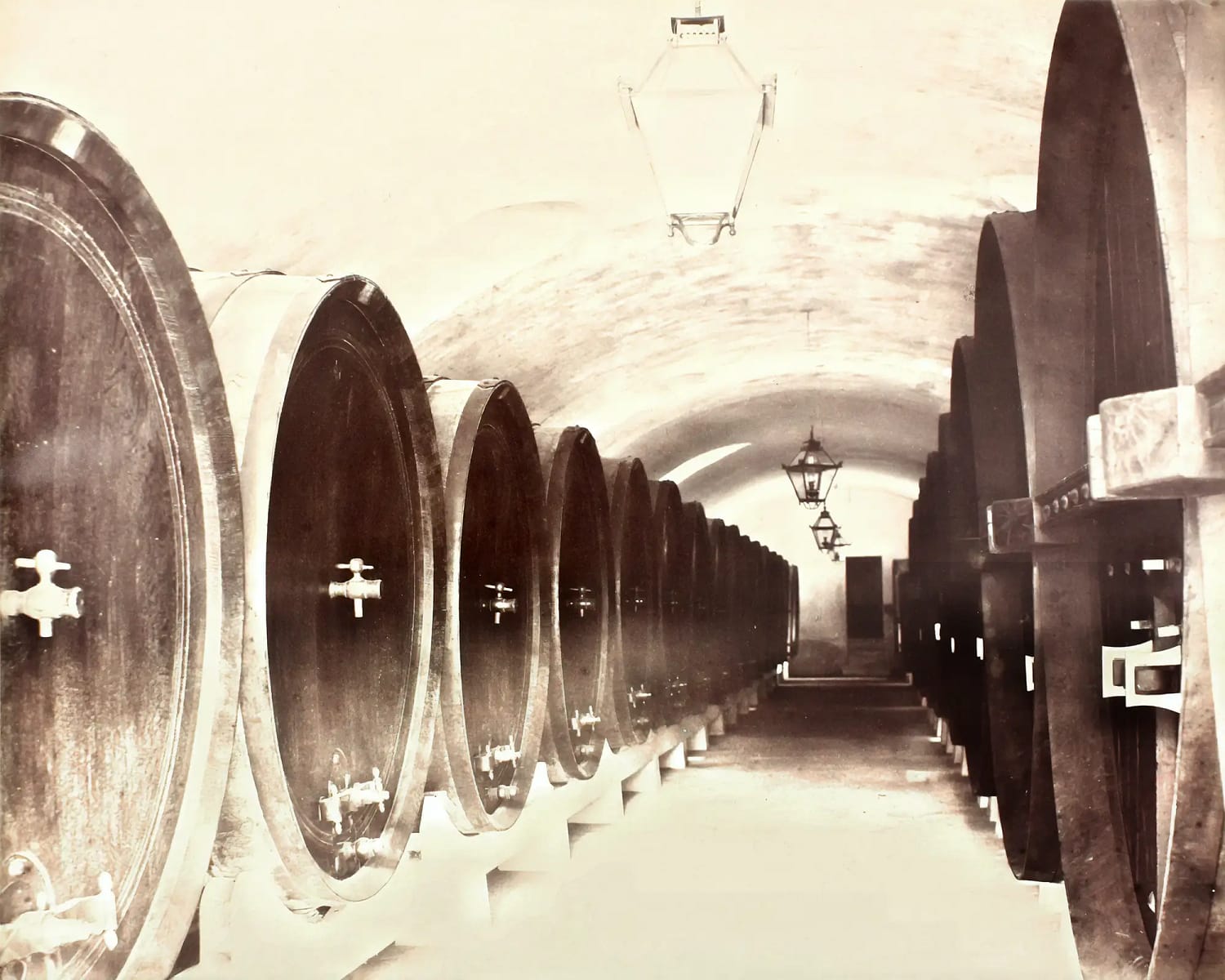 Cantina. Lotze, Historical photograph, 1883. Tenuta Santa Maria di Gaetano Bertani - 1735 - Valpolicella - Verona, Italy